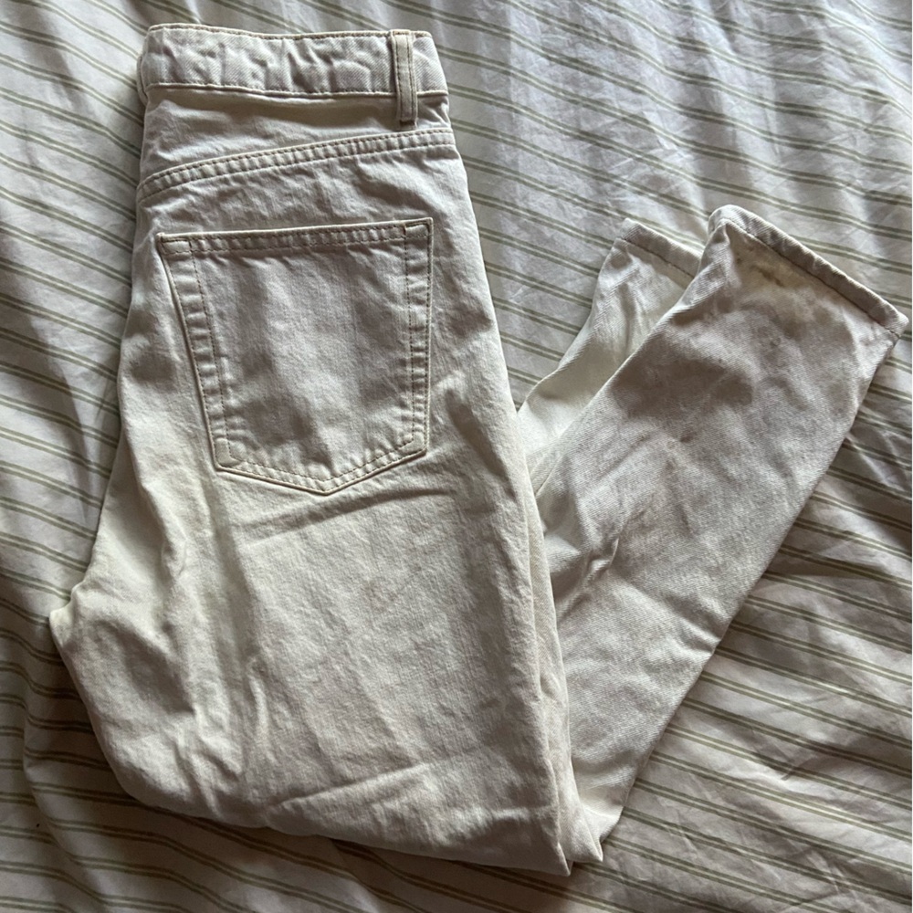 Topshop White High-Rise Mom Jeans